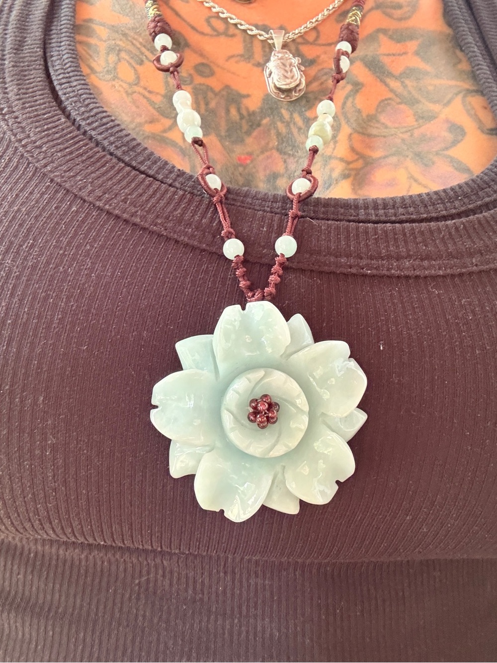 Vintage Jade Pendant Necklace - Womens Jewelry
